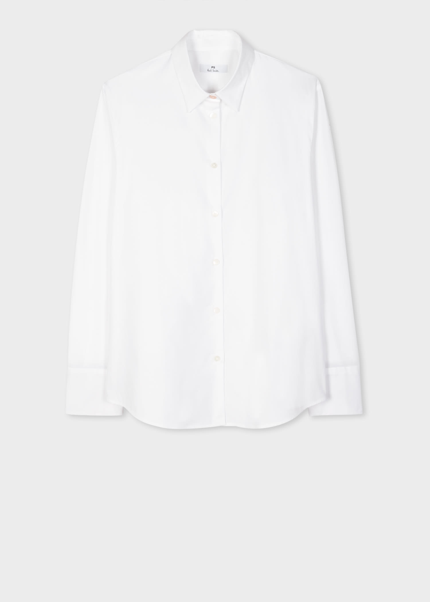 PS Paul Smith Women's White Cotton 'Spray Swirl' Cuff Shirt
