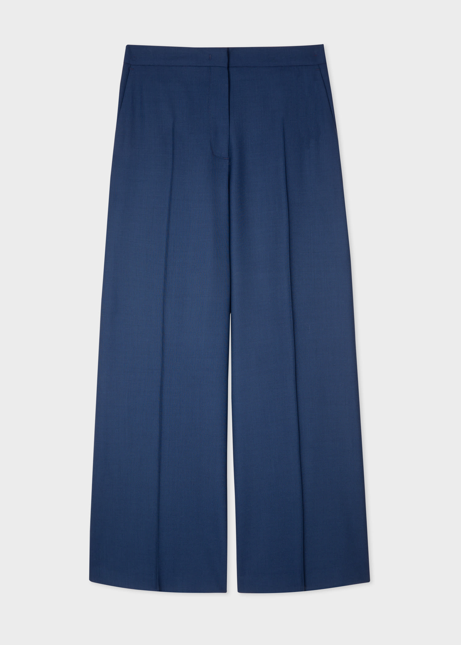Ps By Paul Smith Women's Navy Wool-hopsack Wide Leg Trousers Blue