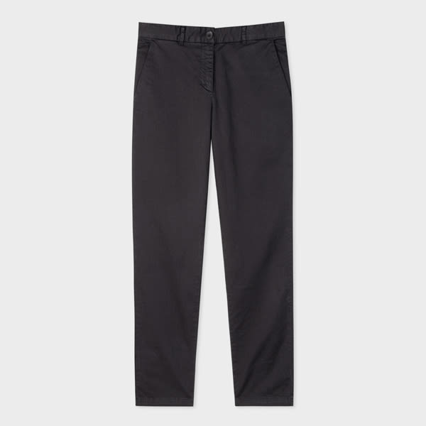 PS Paul Smith Women's Black Stretch-Cotton Slim-Fit Chinos