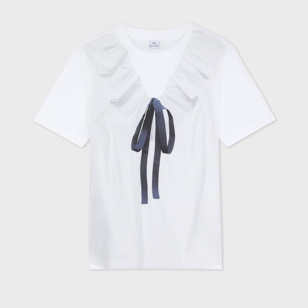 PS Paul Smith Women's White Tromp L'Oeil Print T-Shirt