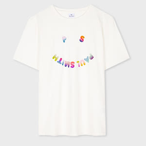 PS Paul Smith Women's Ecru PS 'Happy' Gradient T-Shirt White