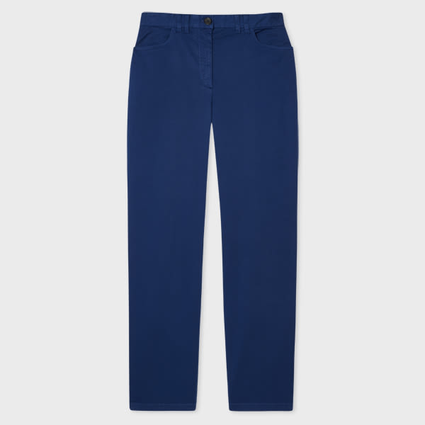 PS Paul Smith Women's Navy Stretch-Cotton Slim-Fit Chinos Blue