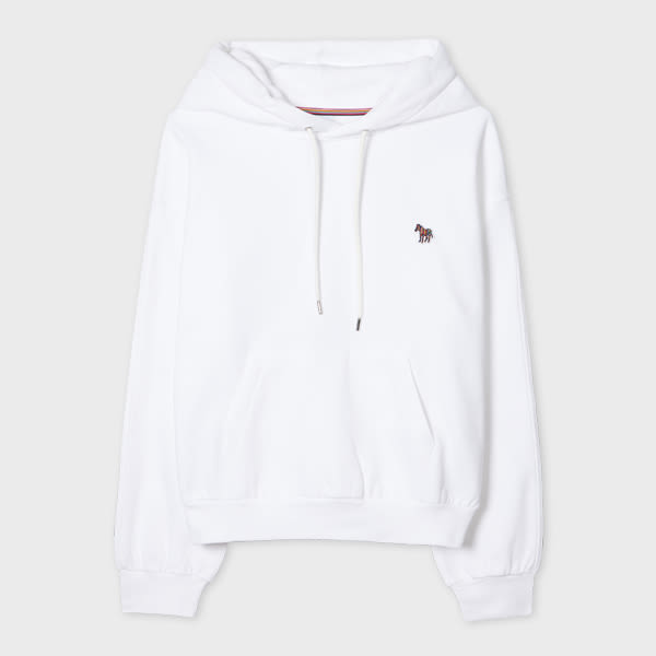 PS Paul Smith Women's White Zebra Logo Hoodie