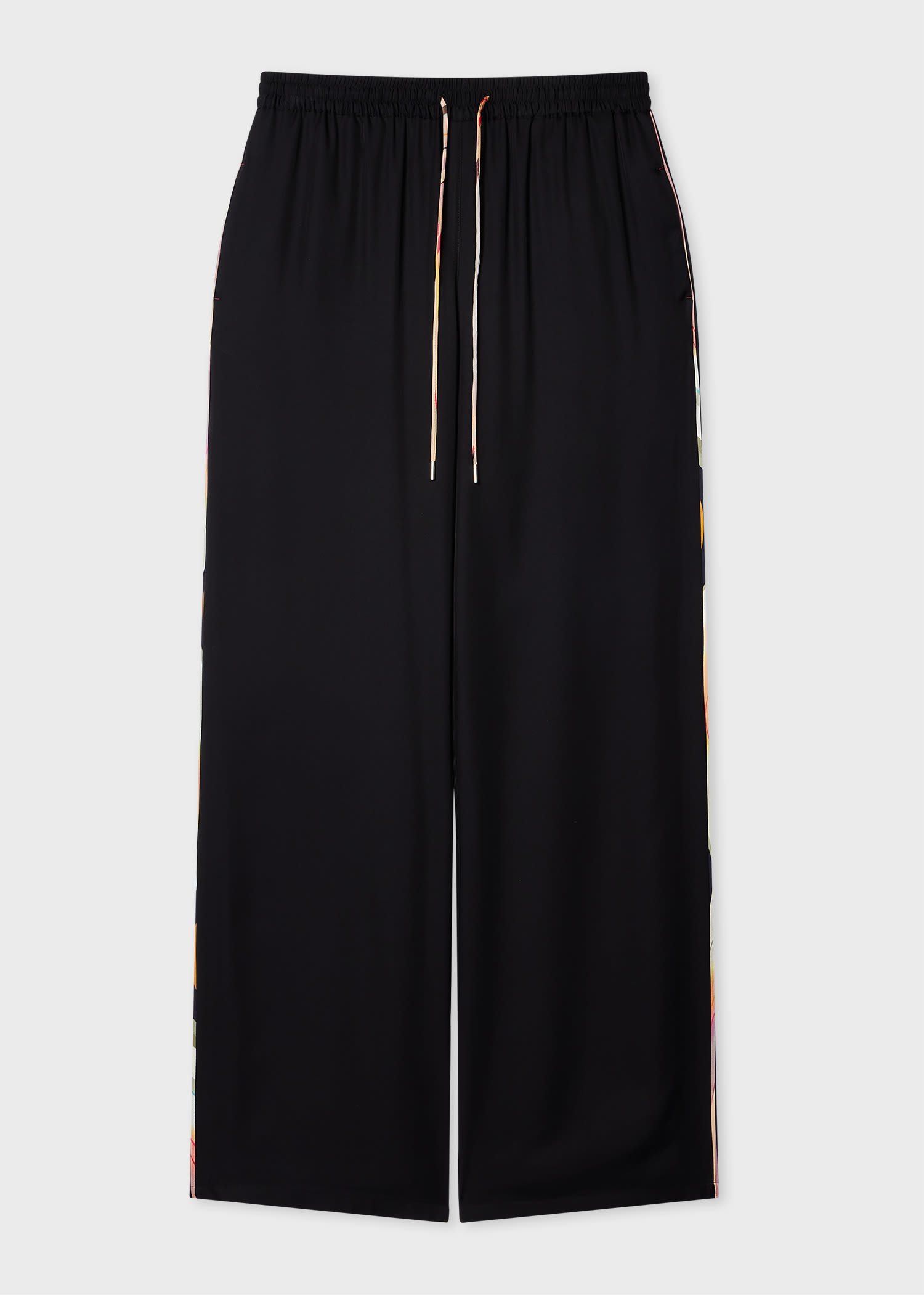 Shop Ps By Paul Smith Women's Black Viscose 'swirl' Drawstring Trousers