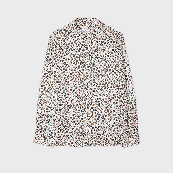 Ps By Paul Smith Women's Ecru 'animal' Print Shirt White