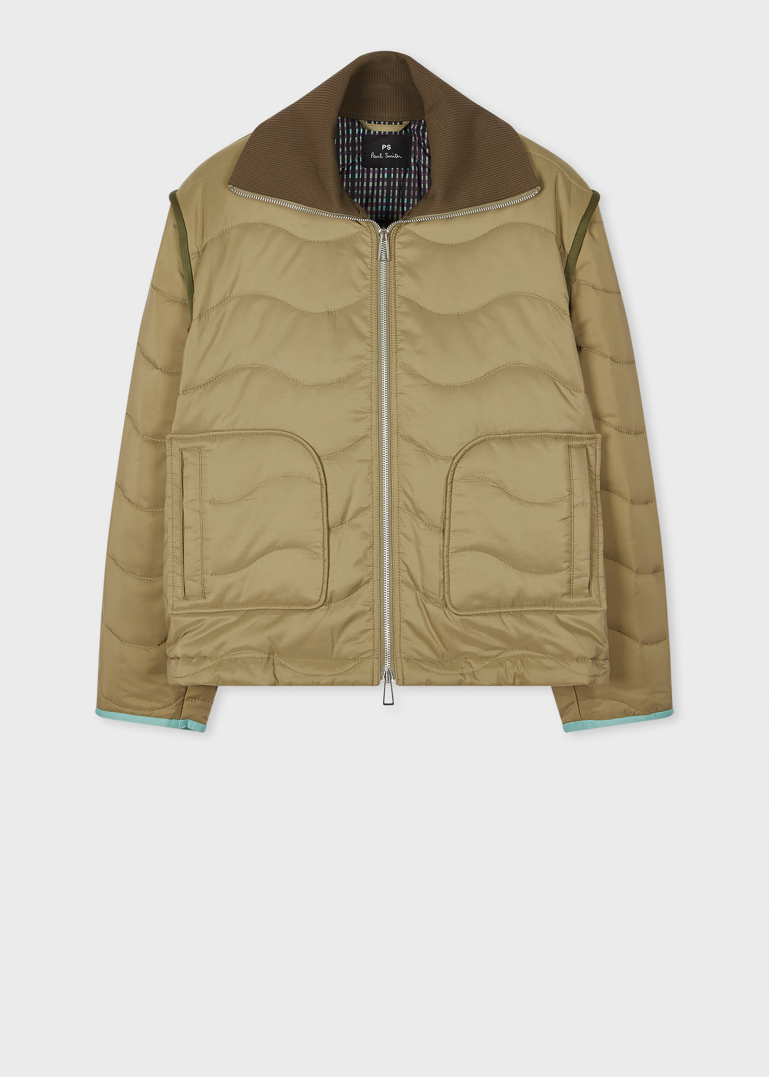Ps By Paul Smith Women's Khaki Quilt Jacket Green In Green