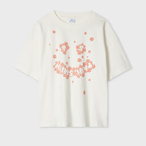 Ps By Paul Smith Women's Organic Cotton 'daisy Happy' T-shirt White