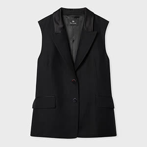 Ps By Paul Smith Women's Black Linen Waistcoat