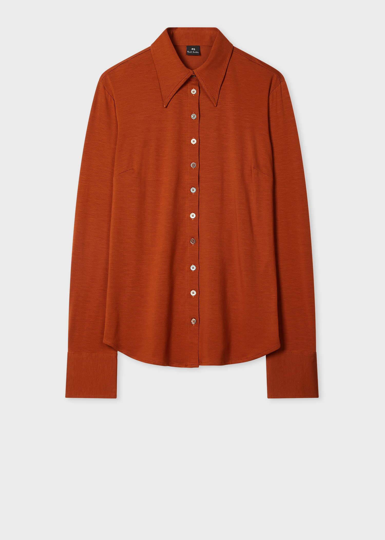 Ps By Paul Smith Women's Rust Orange Jersey Shirt In Orange