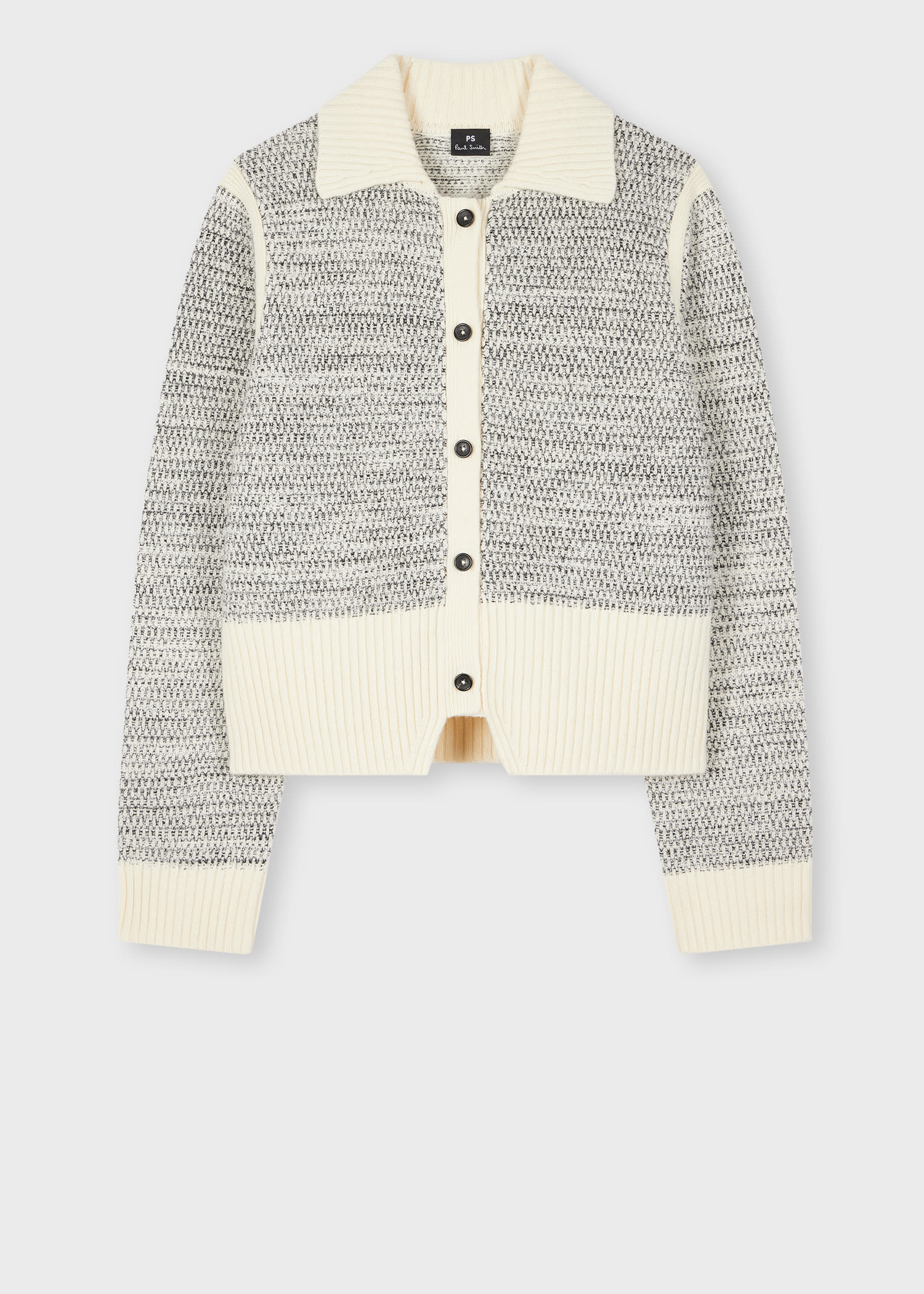 Ps By Paul Smith Women's Cream Collared Knitted Jacket White In White