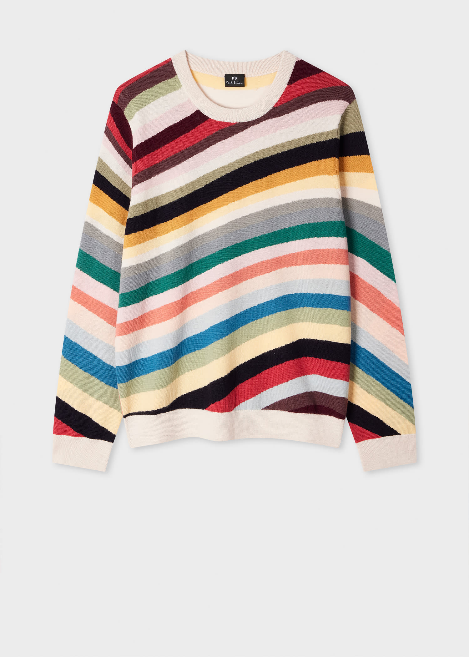 Ps By Paul Smith Women's Merino Wool 'swirl' Crew Neck Sweater Multicolour