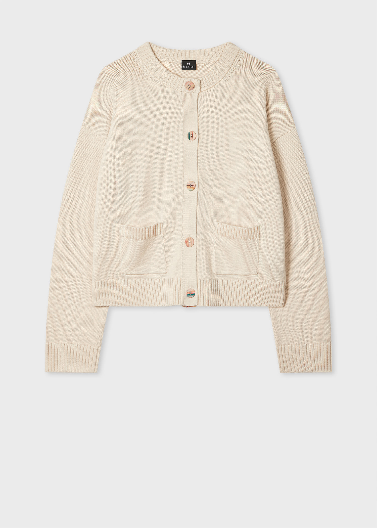 PS Paul Smith Women's Cream 'Swirl' Placket Cardigan White