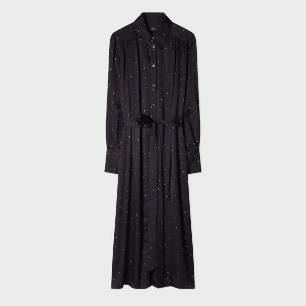 Ps By Paul Smith Women's Black 'ps' Letters Viscose Shirt Dress