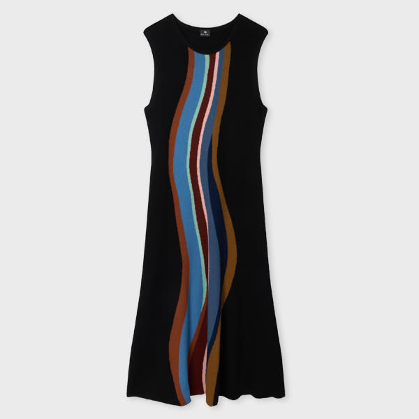 Ps By Paul Smith Women's 'midnight Swirl' Knitted Dress Black