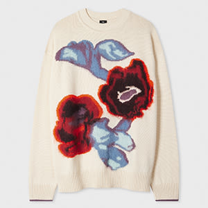 Ps By Paul Smith Women's Cream 'hazy Floral' Oversized Sweater White In Multi