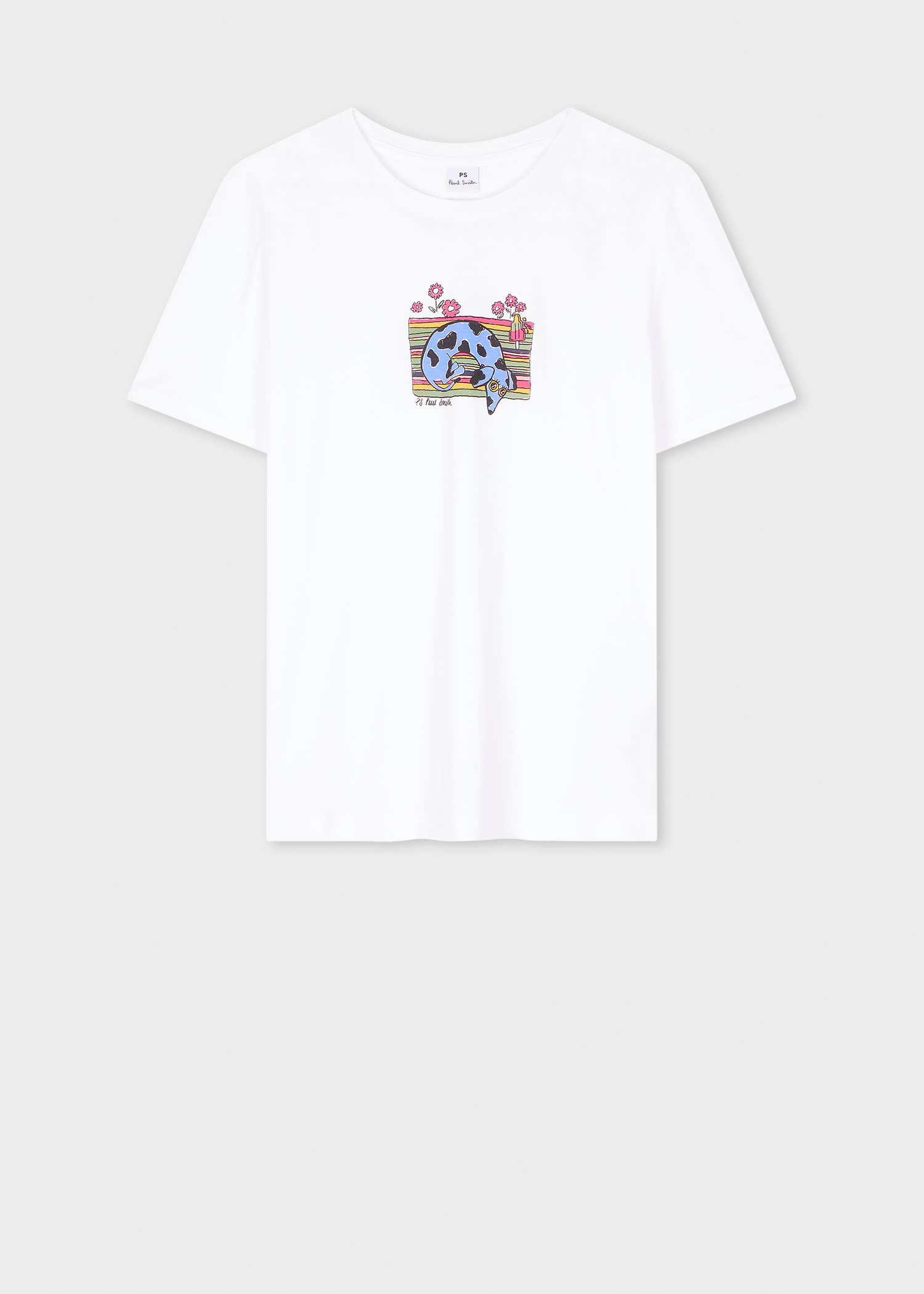 Ps By Paul Smith Dog Hug Cotton T-shirt In White