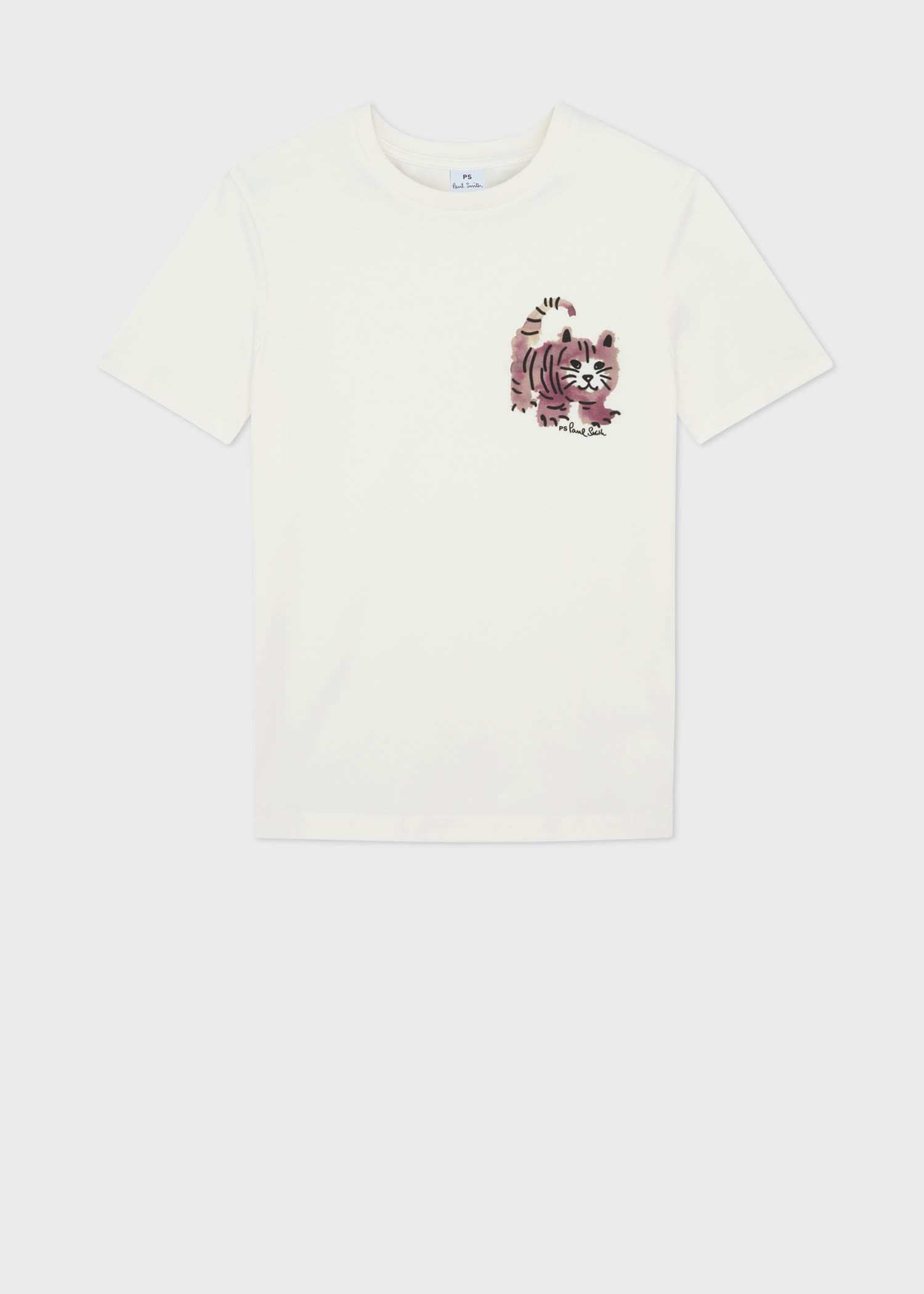 Ps By Paul Smith Women's Organic Cotton 'cat' T-shirt White
