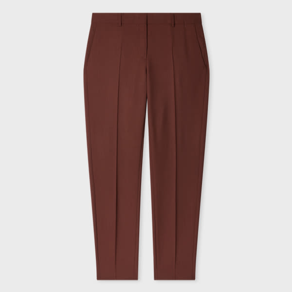 PS Paul Smith Brown Wool-Hopsack Slim-Fit Trousers