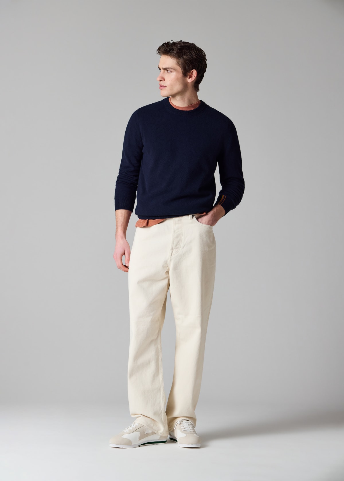 Men's Navy Cashmere Crew Neck Sweater Men's Navy Cashmere Crew Neck Sweater