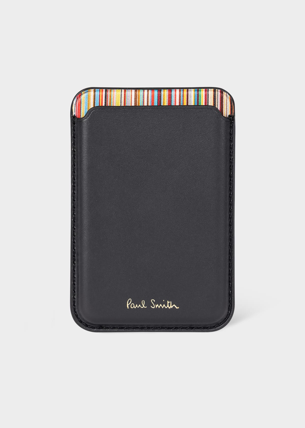 Paul Smith MagSafeカードケース　iPhone iPhone 15 Pro MagSafe Black Leather Credit Card Case