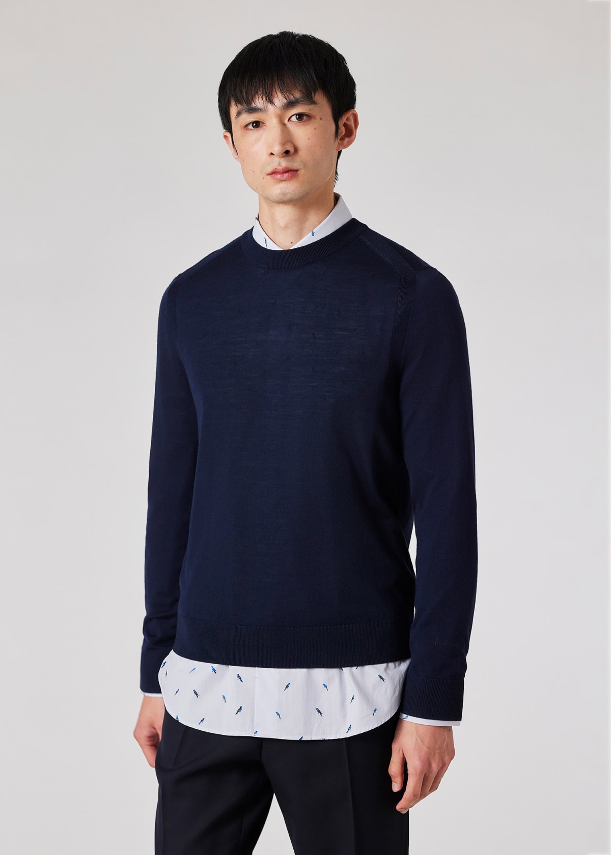 Men's Dark Navy Merino Wool Sweater