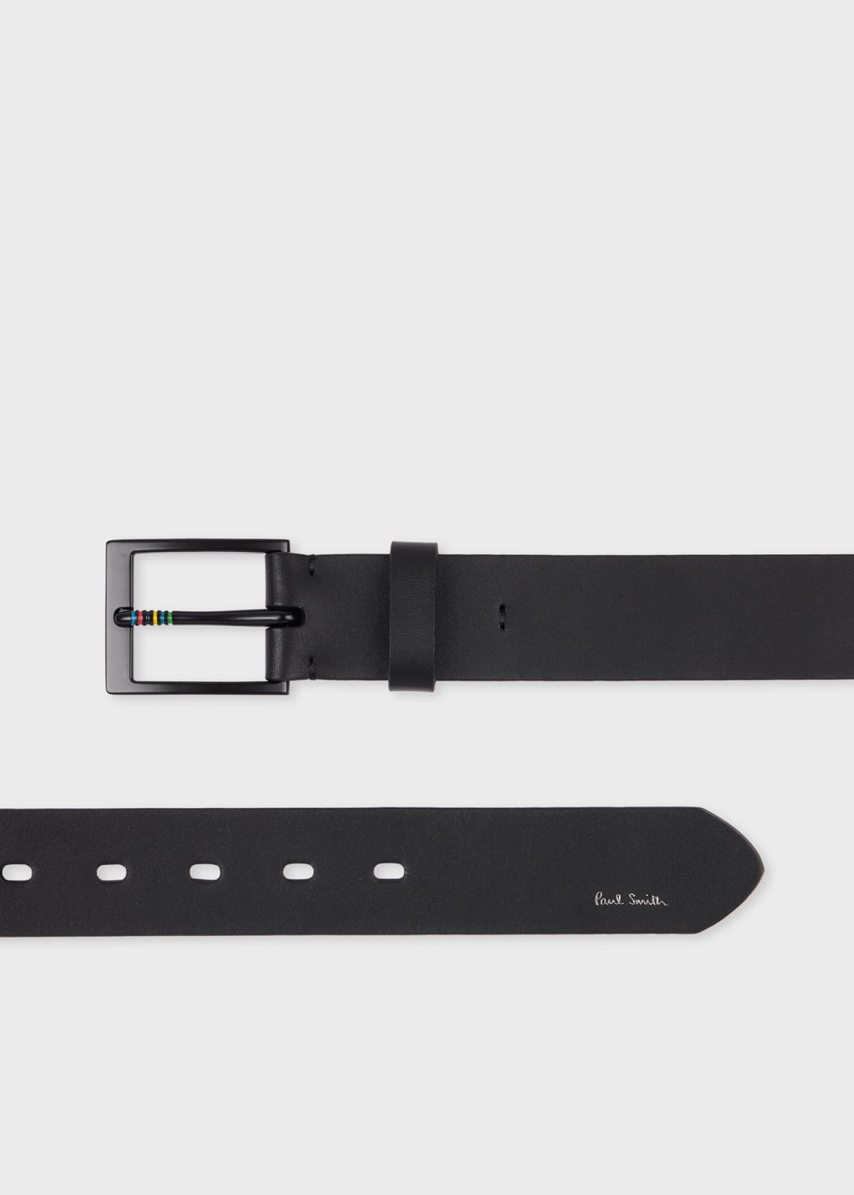 Paul Smith black Leather Belt with white Buckle M1A-4950-BMULKE-79_11.jpg main image 3