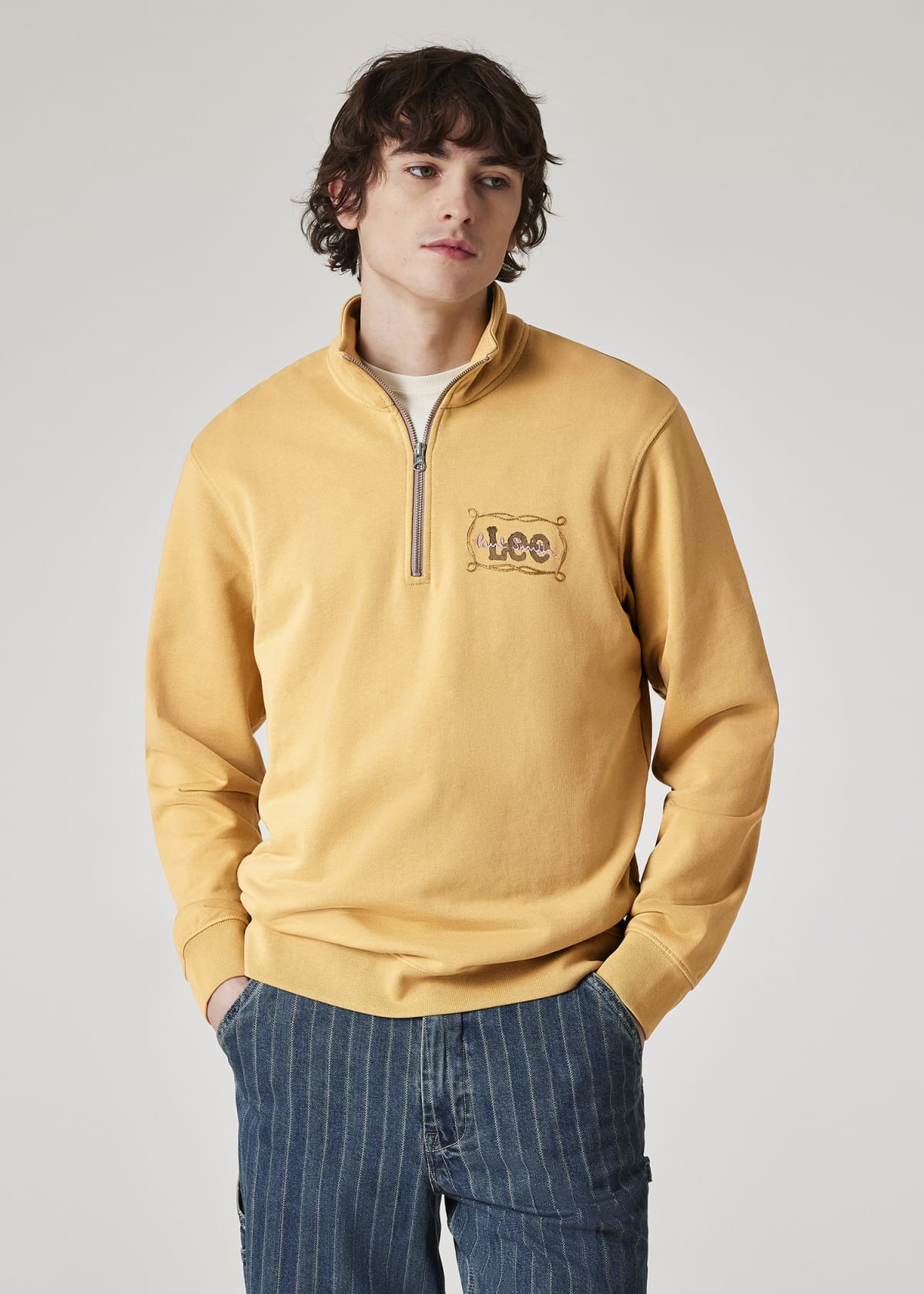 Men's Paul Smith + Lee® Ochre Quarter Zip Sweatshirt