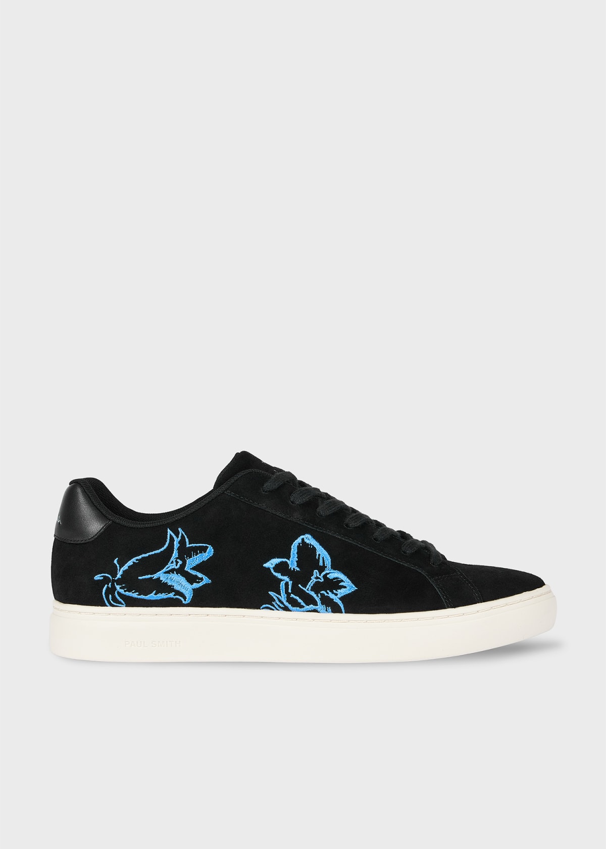 Men's Black Suede 'Rex' Embroidery Trainers