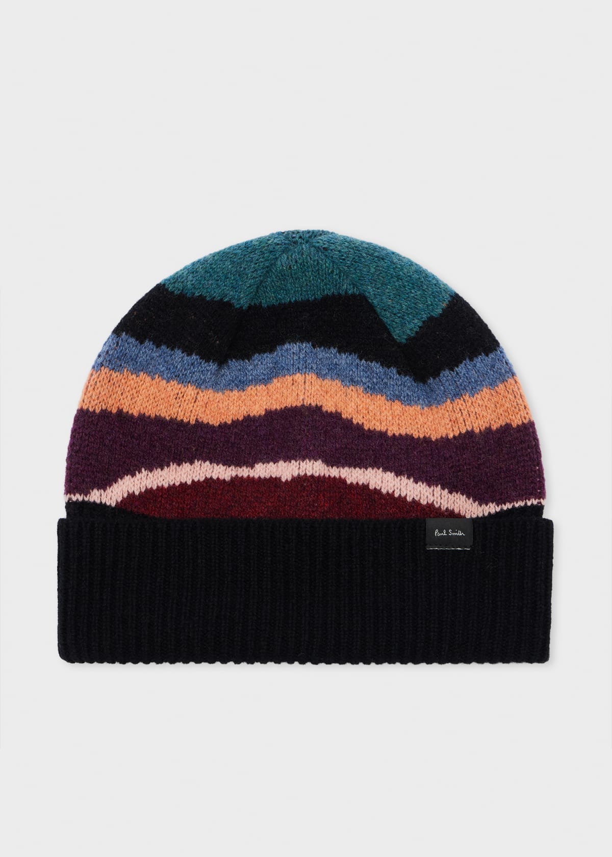 Women's Black 'Swirl' Knitted Lambswool Beanie