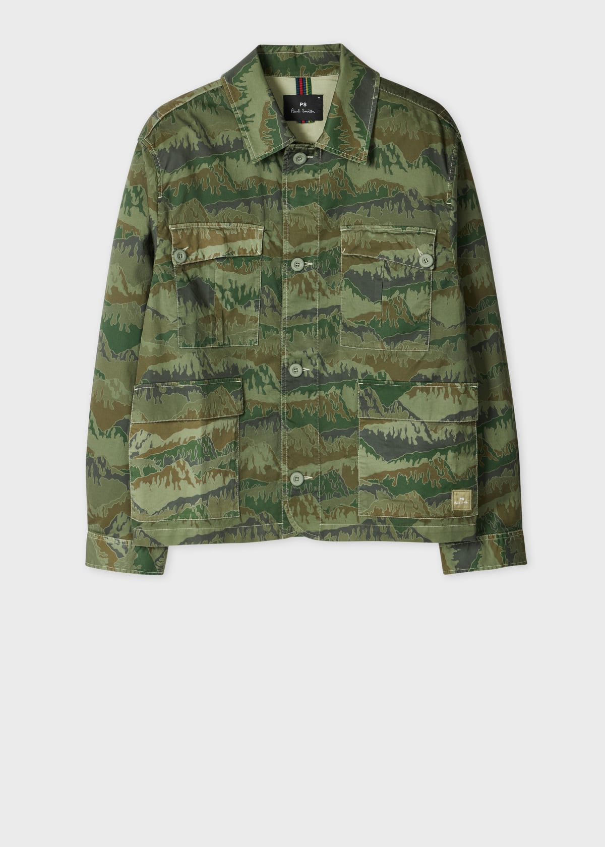 Paul Smith◎KOI HAWAIIAN MILITARY JACKET Men's Khaki 'Mountain Camo' Field Jacket