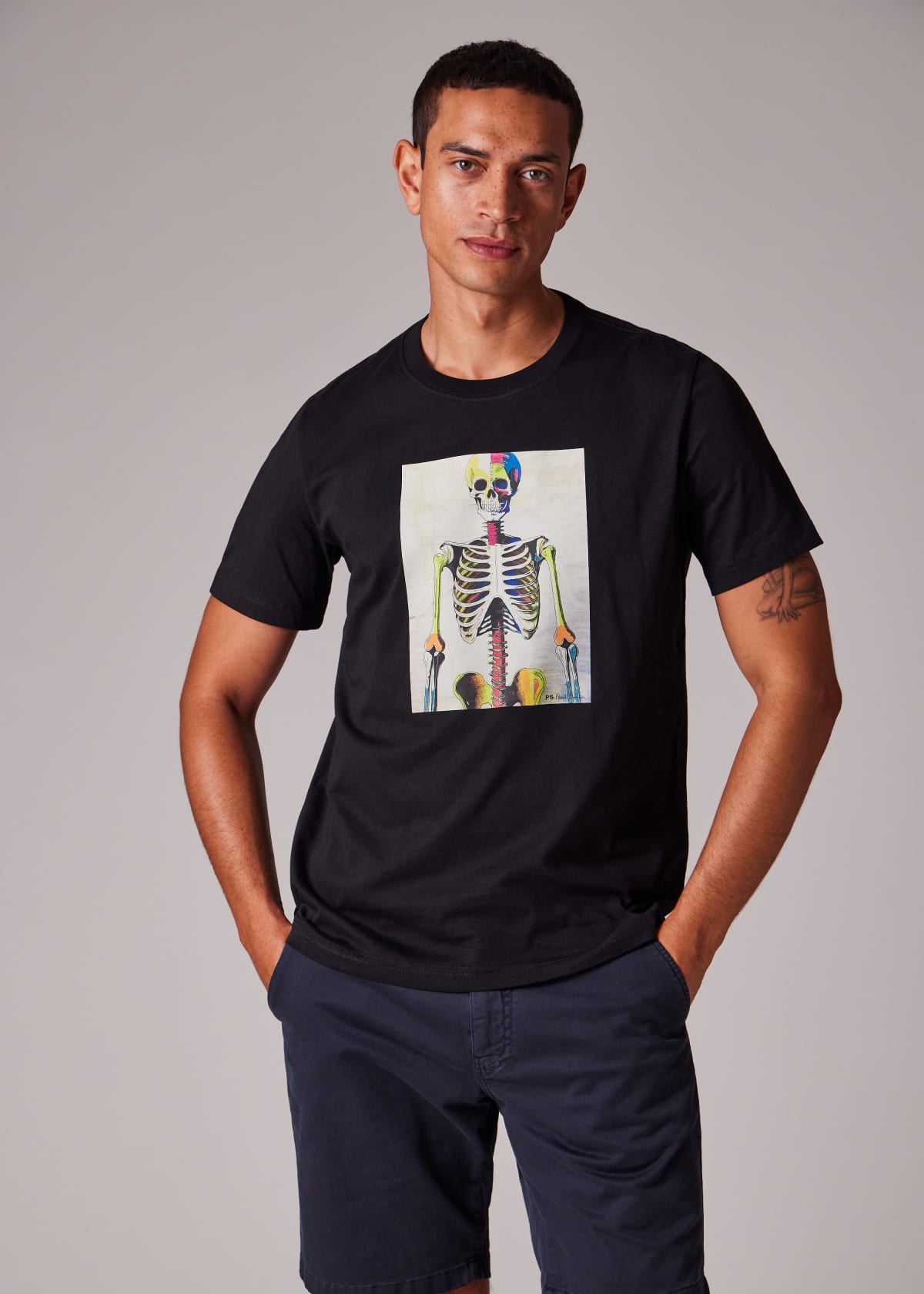 paul smith(BLACK) シャツ Men's Black Lyocell-Cotton Patch-Pocket Shirt