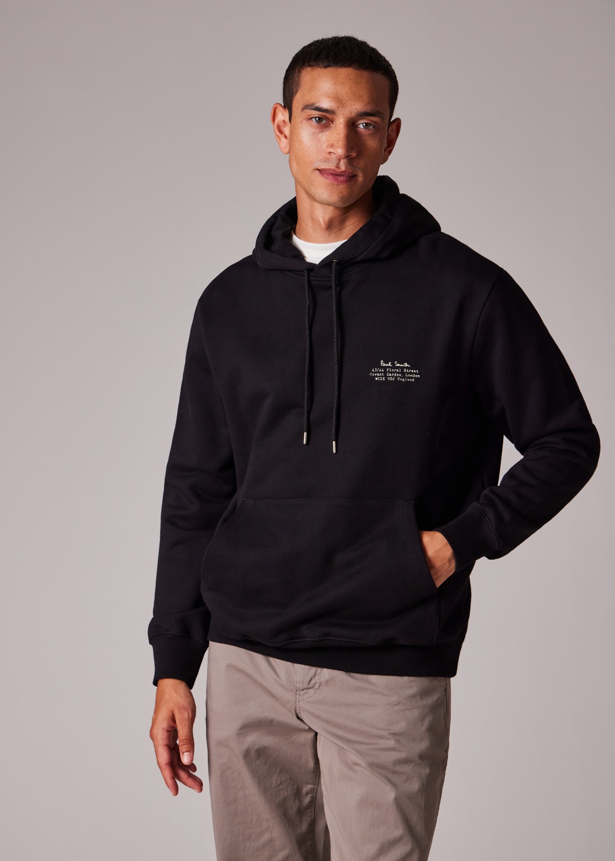 【関税&送料込】Paul Smith Hoodie Men's Black Signature Logo Print Hoodie