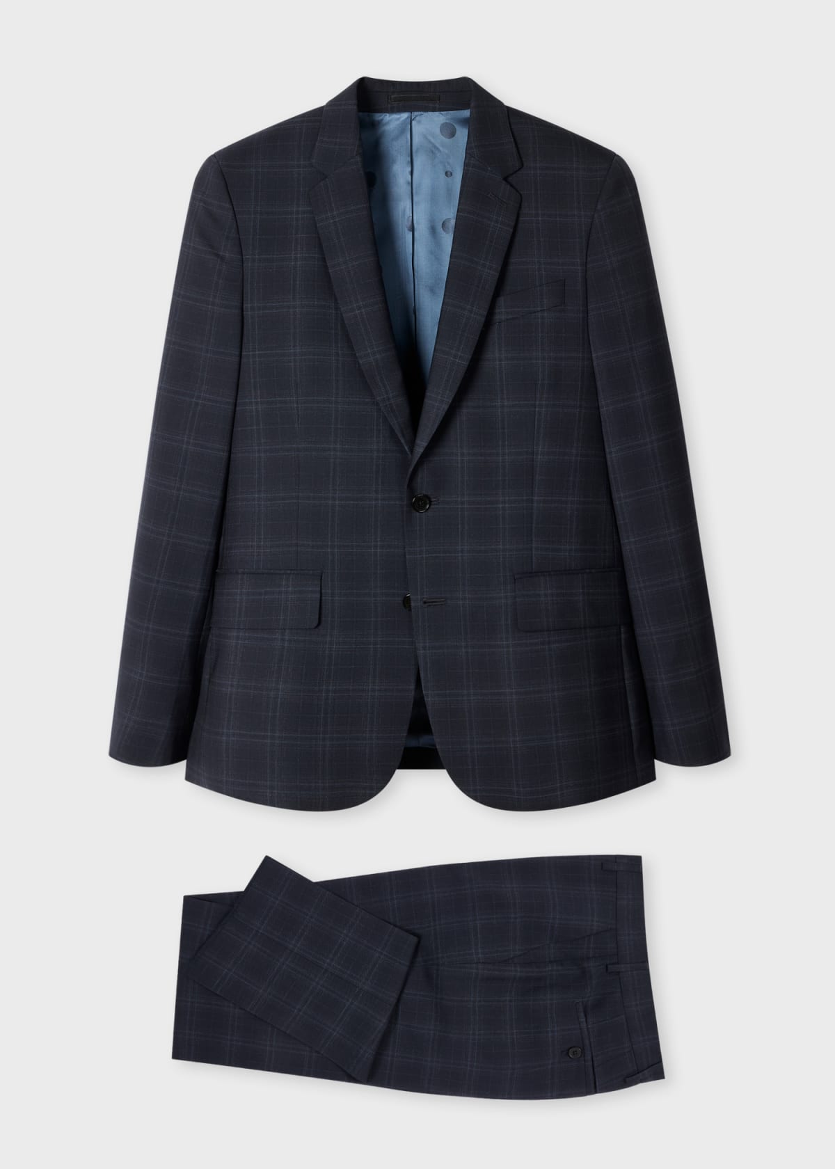 Paul Smith SOHO FIT チェックスーツ ドーメルアマデウス The Soho - Tailored-Fit Navy Check Wool Suit