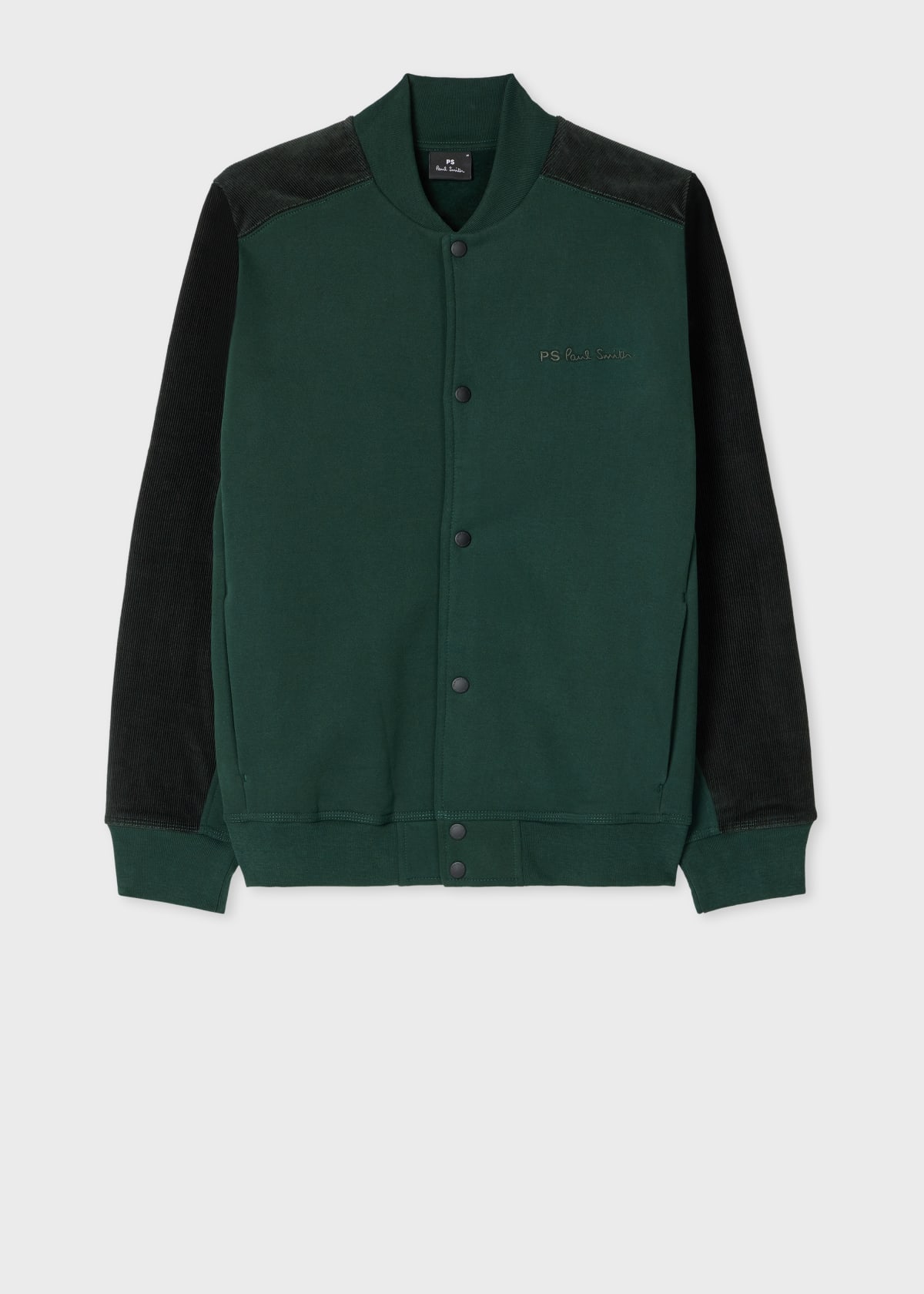 Men's Dark Green Mix-Up Jersey Bomber Jacket