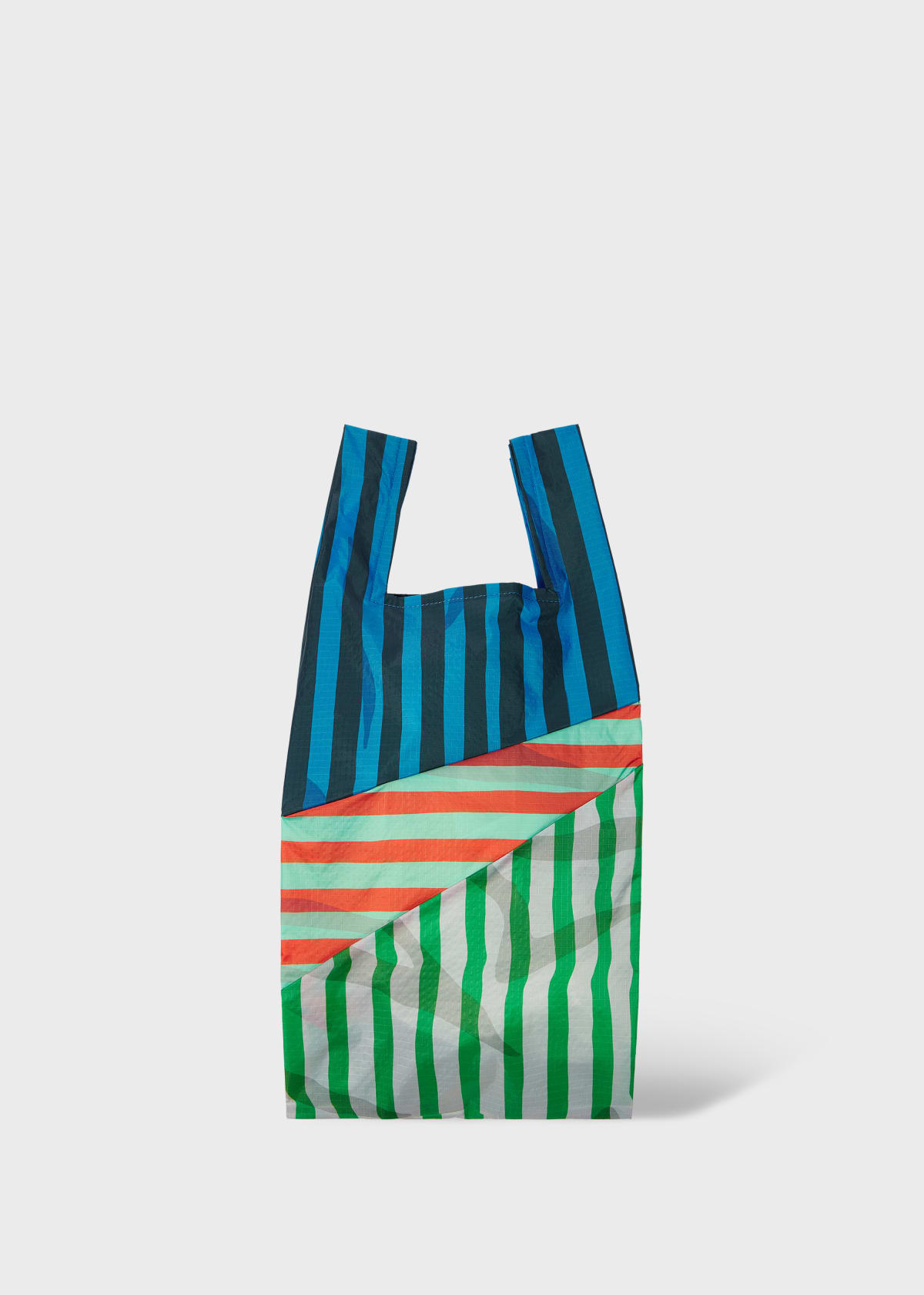 SUSAN BIJL X Paul Smith エコバッグ M Susan Bijl x Paul Smith - Blue Mixed-Stripe 'The New Shopping Bag