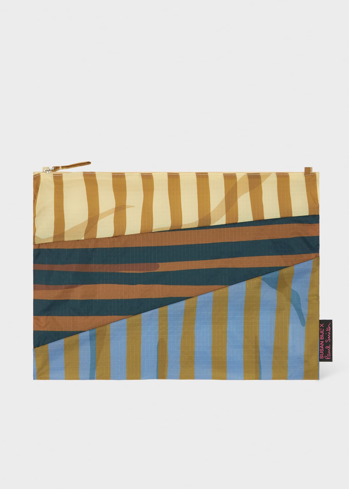 Susan Bijl x Paul Smith - Beige Mixed Stripe 'The New Pouch' Large