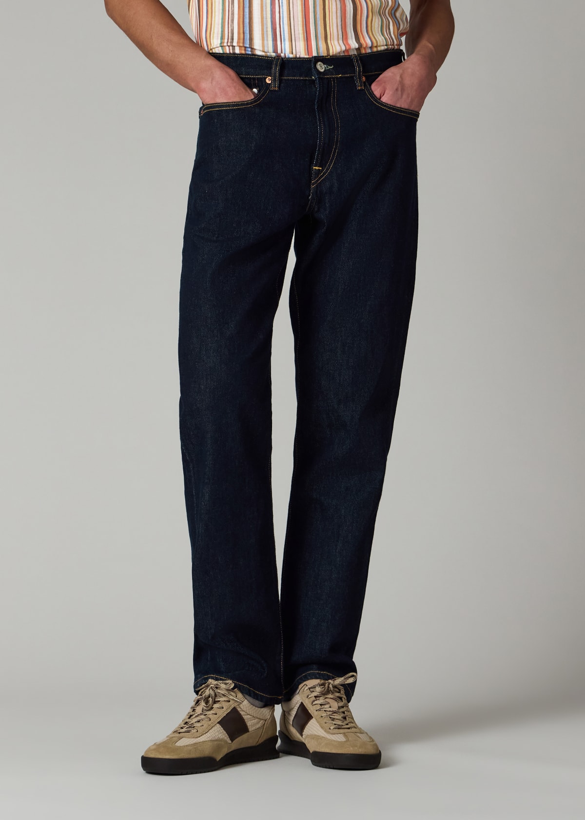 Men's Relaxed Tapered-Fit Rinse Wash 'Organic Vintage Stretch' Jeans