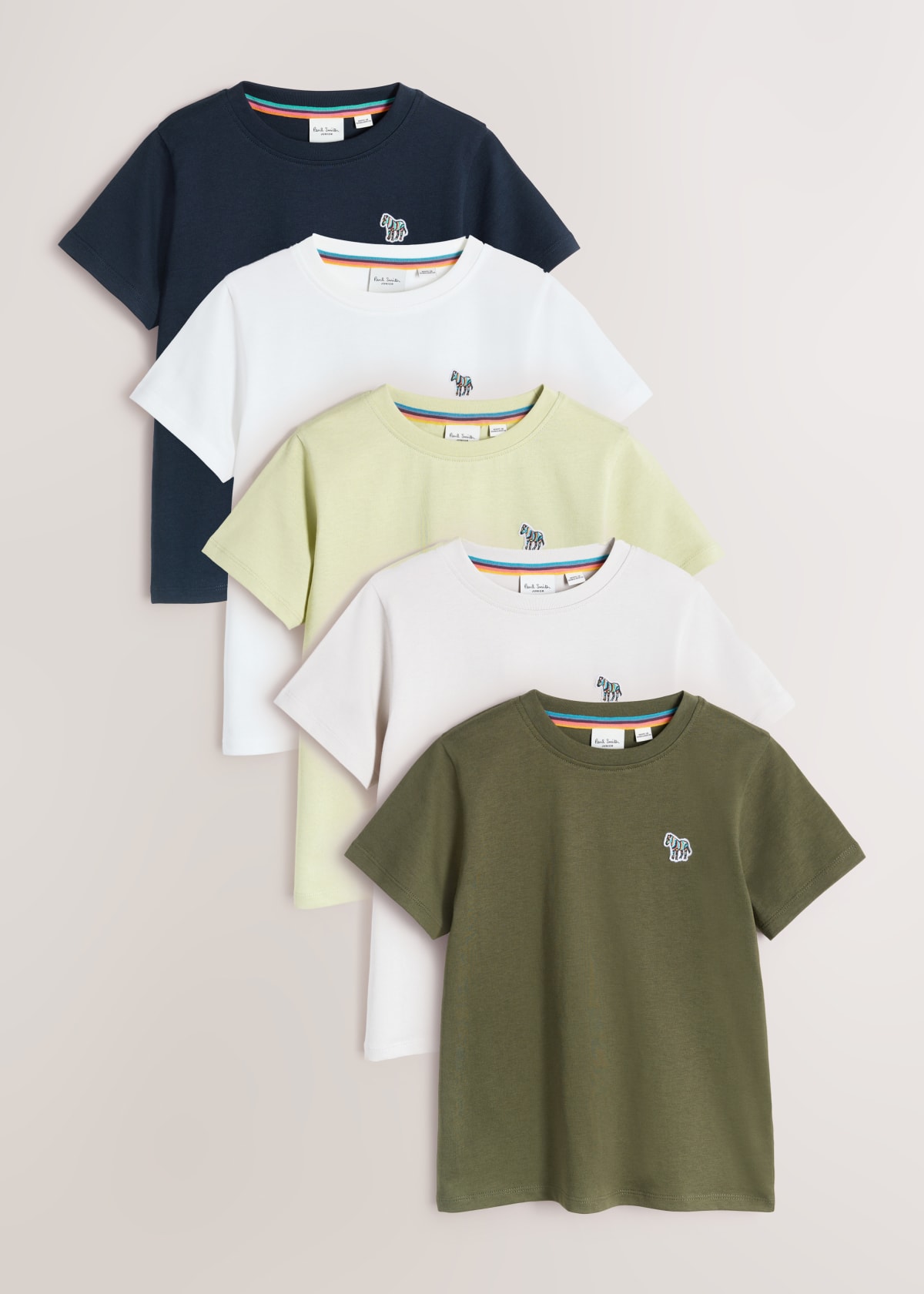 3-13 Years Zebra Logo T-Shirts 5 Pack