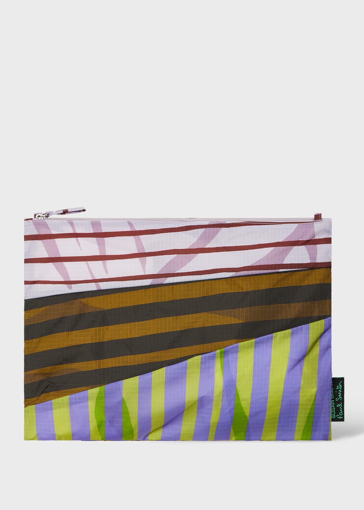 Susan Bijl x Paul Smith - Lilac Mixed Stripe 'The New Pouch' Large