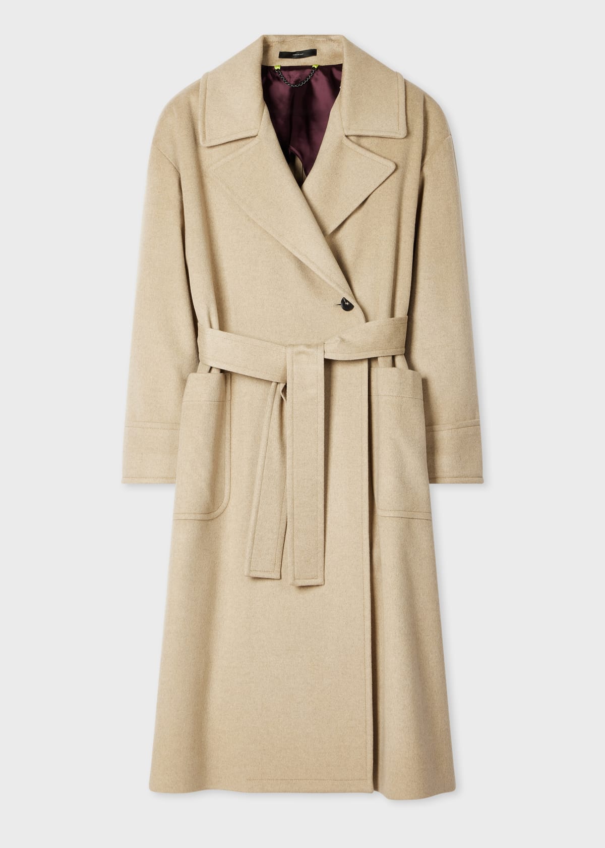 ジャケット・アウター Paul Smith Wool Cashmere Long Coat Women's Beige Wool-Cashmere Trench Coat
