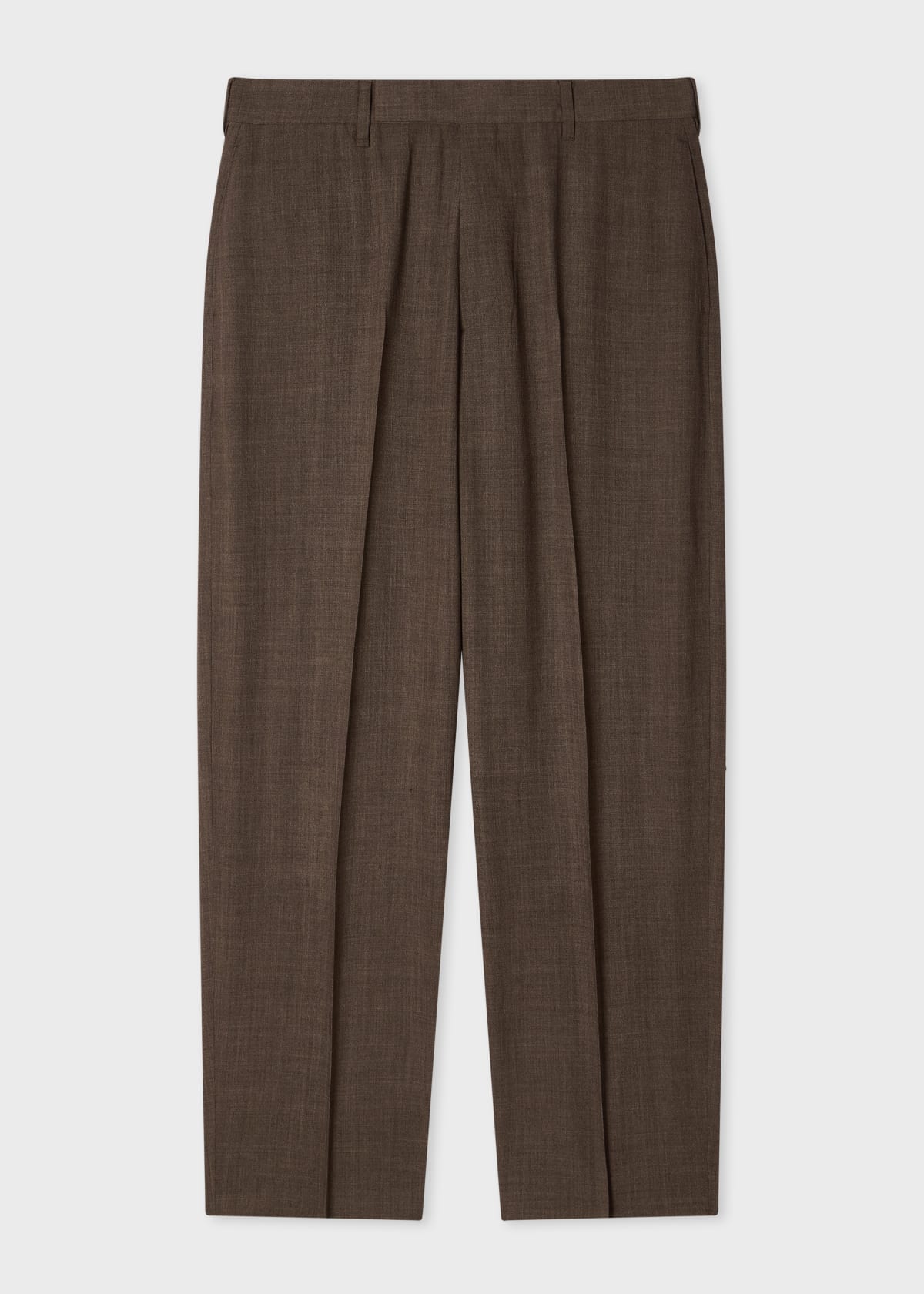 Brown Crepe Viscose-Wool Trousers