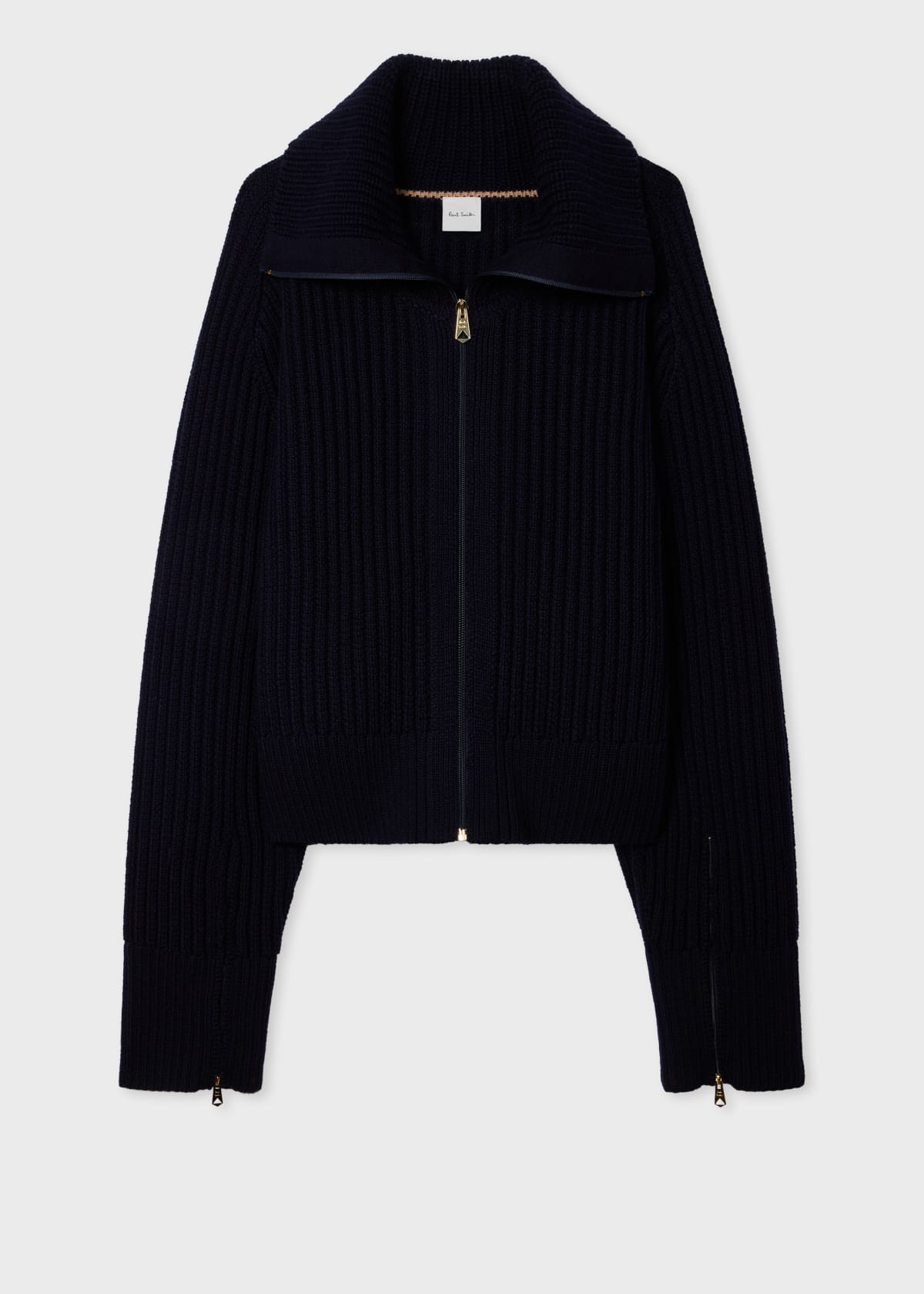 Women's Navy Blue Chunky Zip Cardigan