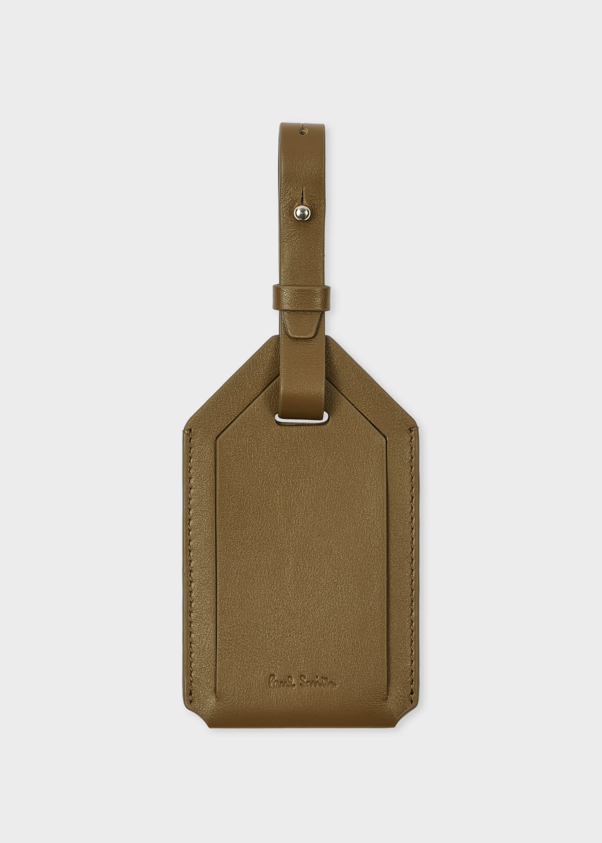 Khaki Leather Luggage Tag