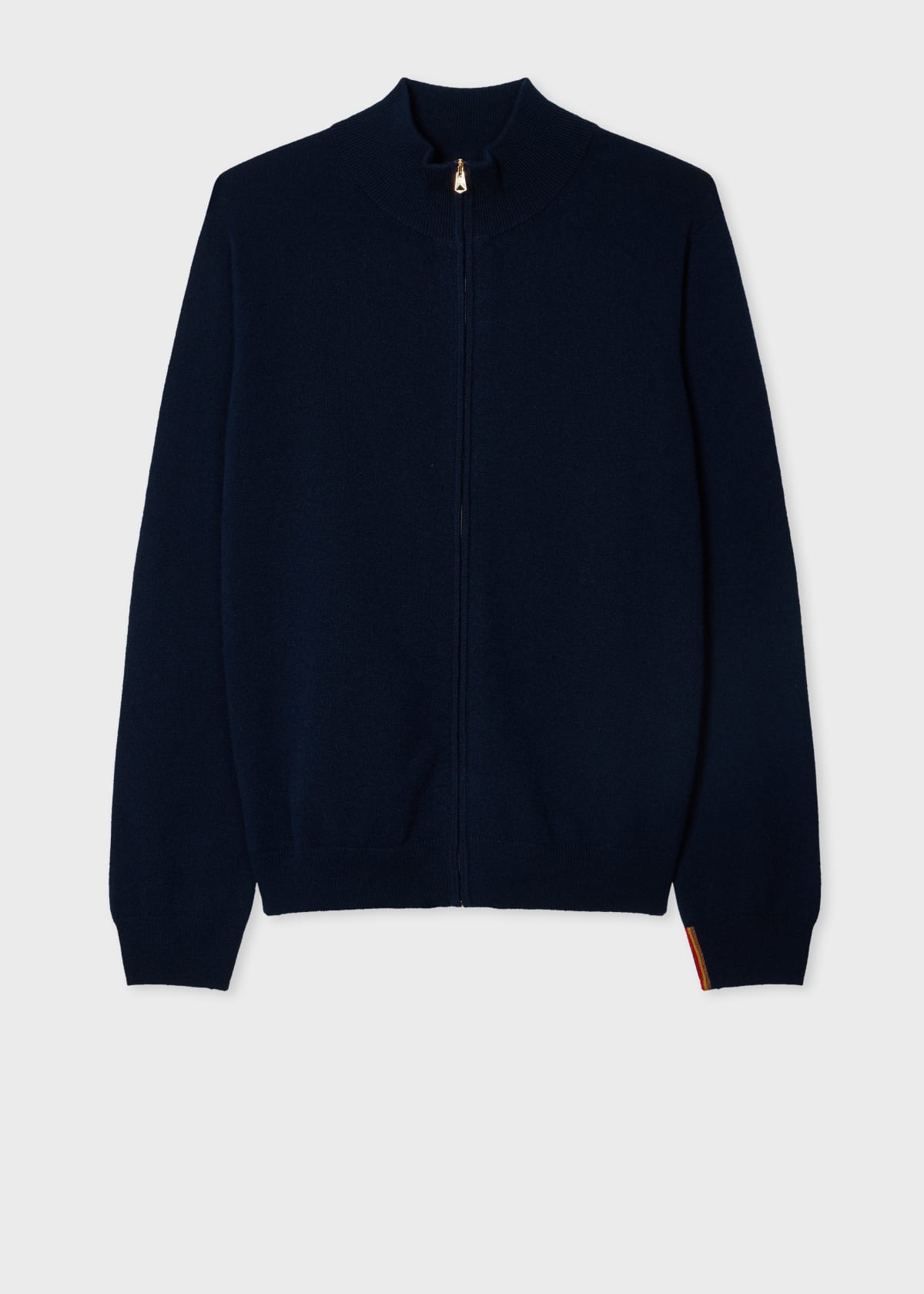 Men's Navy Cashmere Zip Cardigan