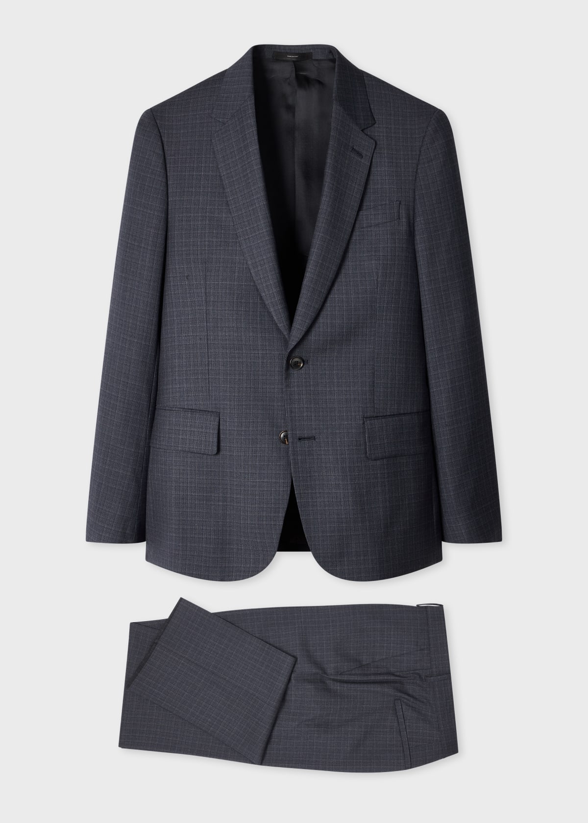 The Soho - Mid-Blue Micro Check Wool Two-Piece Suit