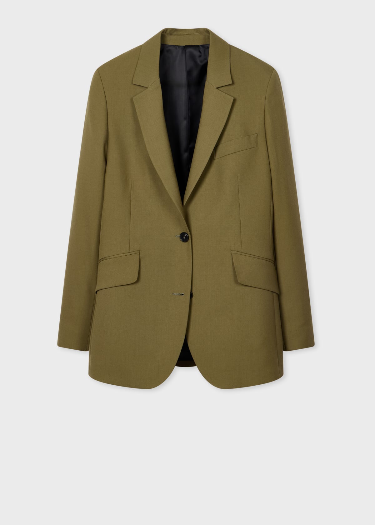 Women's Olive Wool Hopsack Blazer
