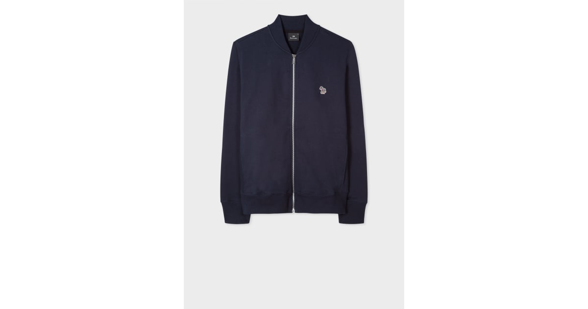 PS Paul Smith ジャケット Navy 'Zebra' Logo Cotton Bomber Jacket