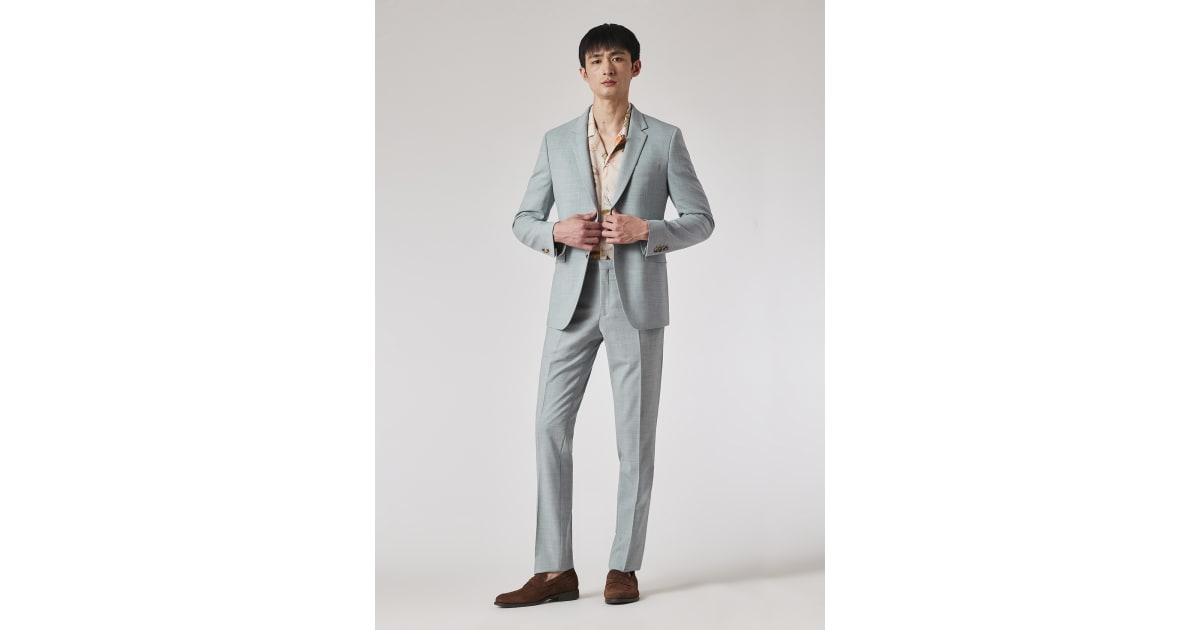 The Kensington - Light Blue Marl Overdyed Stretch-Wool Suit