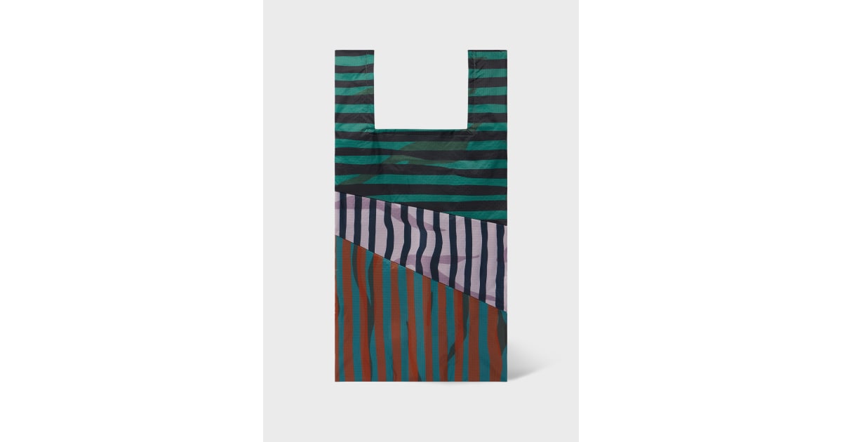 はるっちょ様 新品未使用Paul Smith Susan Bijl x Paul Smith - Navy Mixed-Stripe 'The New Shopping Bag