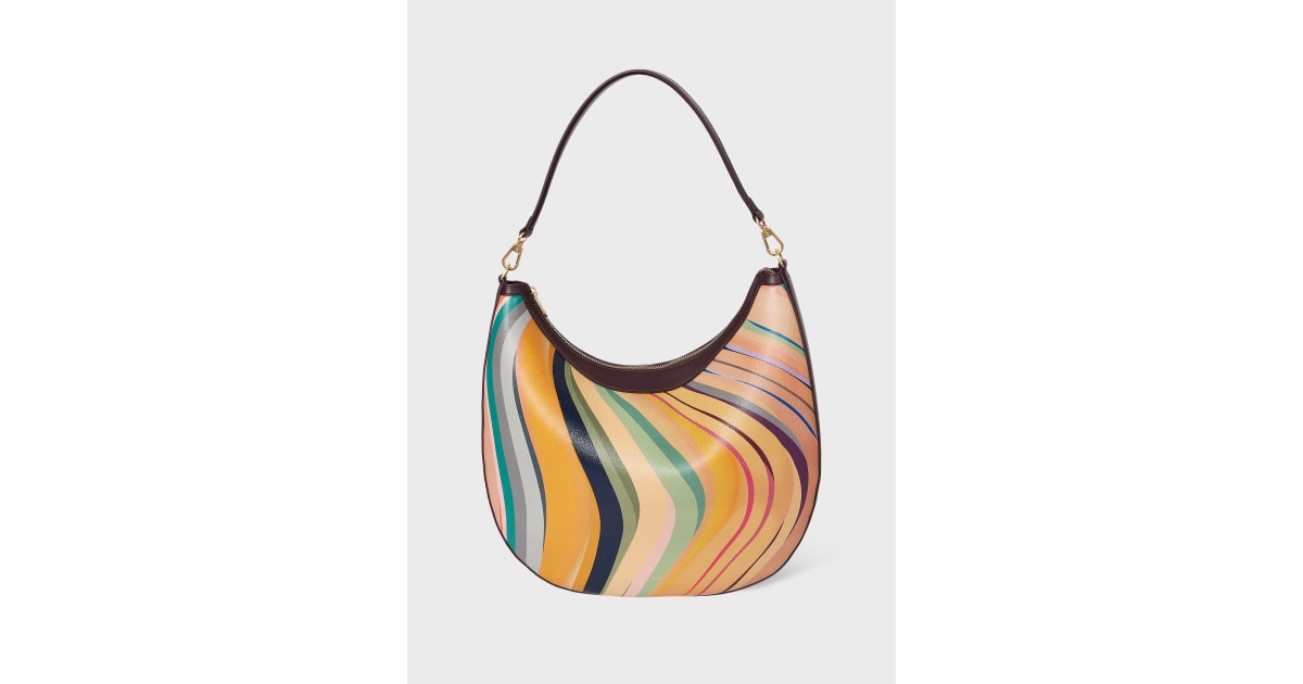 Women's 'Swirl' Leather Medium Round Hobo Bag